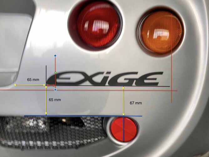 Exige decal position rear right revised