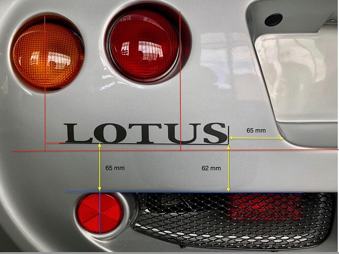 Exige decal position rear left revised
